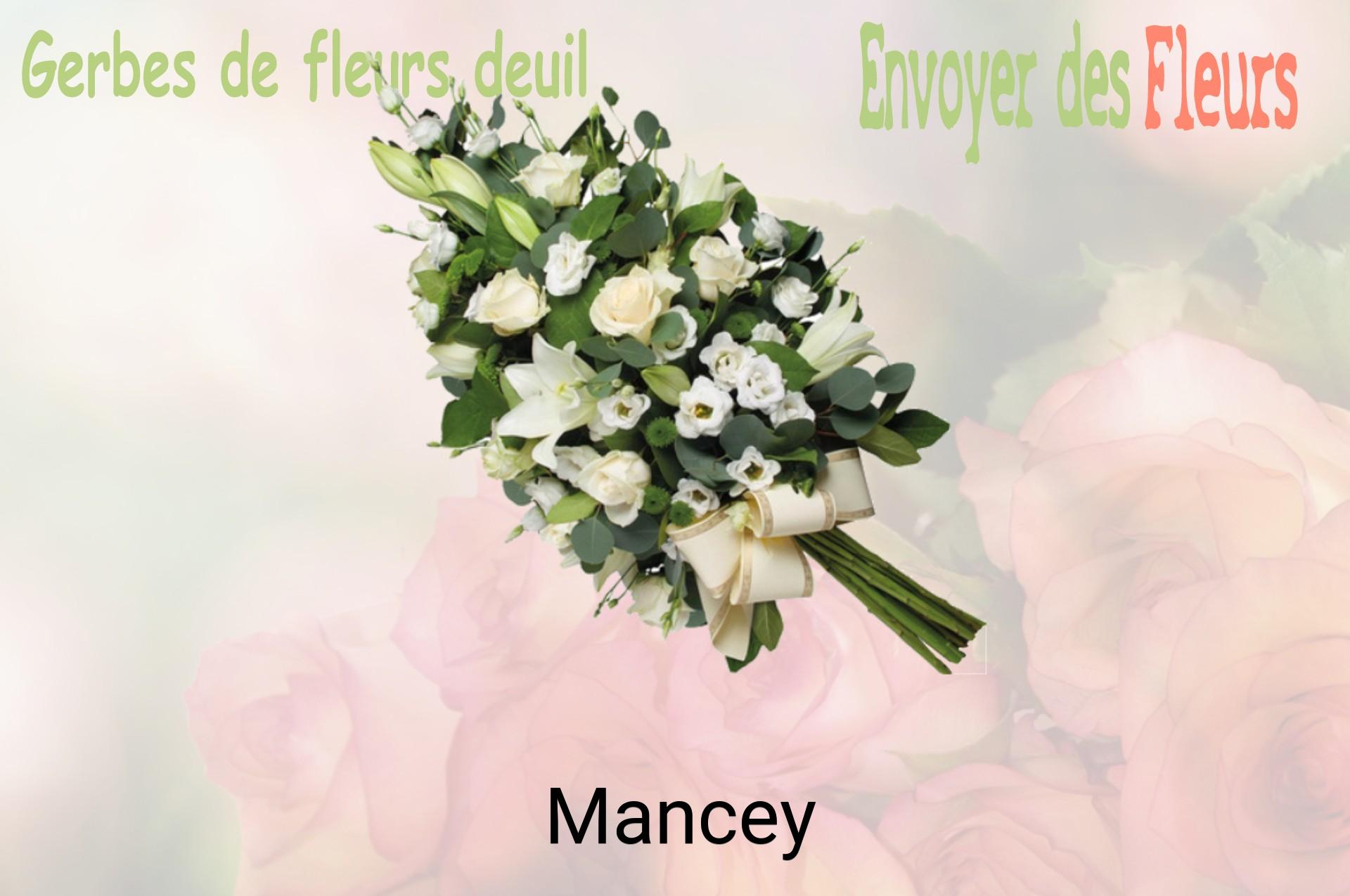 Gerbe de fleurs de deuil livrée à Mancey